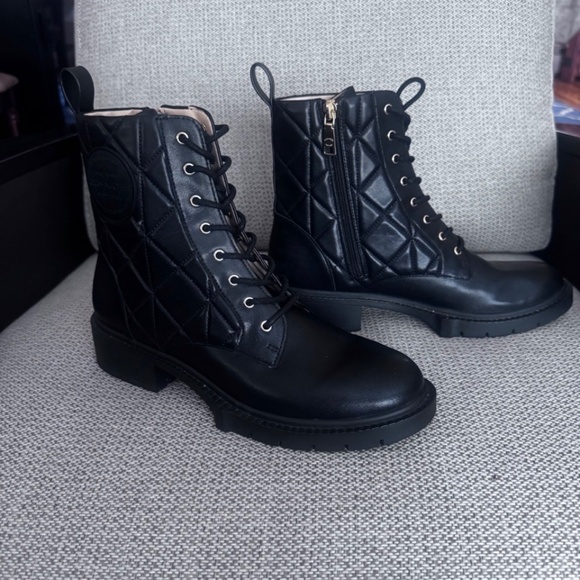COACH Leather Women’s Combat Boots Black Size 8 - Picture 5 of 10